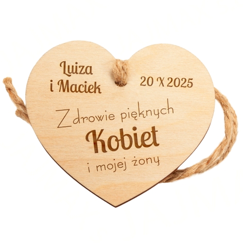 ZAWIESZKI NA BUTELKI serce ślub wesele grawer