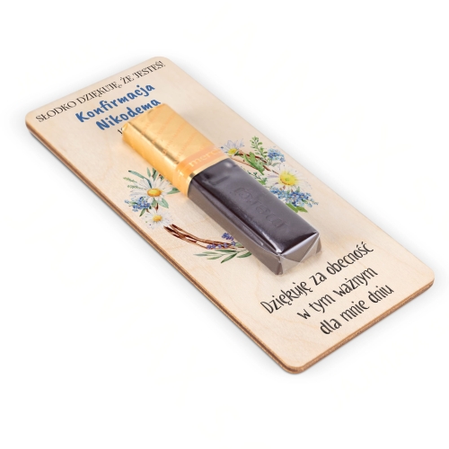 Podziękowania dla gości KONFIRMACJA Merci z imieniem KONFIRMACJI