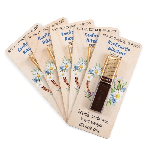 Podziękowania dla gości KONFIRMACJA Merci z imieniem KONFIRMACJI