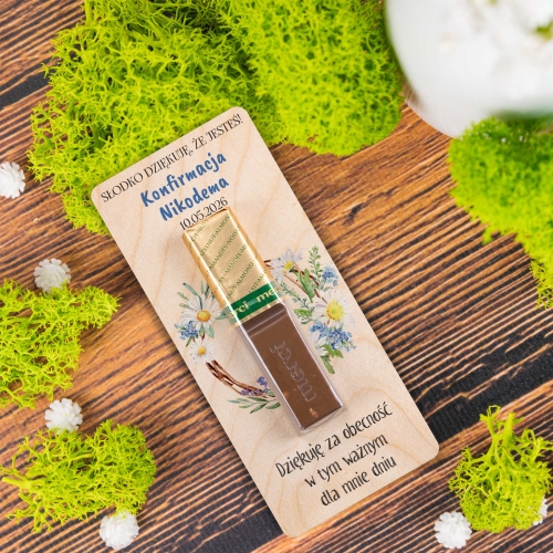 Podziękowania dla gości KONFIRMACJA Merci z imieniem KONFIRMACJI