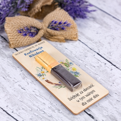 Podziękowania dla gości KONFIRMACJA Merci z imieniem KONFIRMACJI