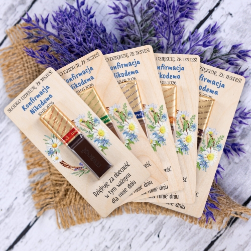 Podziękowania dla gości KONFIRMACJA Merci z imieniem KONFIRMACJI