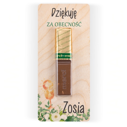 Podziękowania komunia upominek dla gości Merci z imieniem dziecka