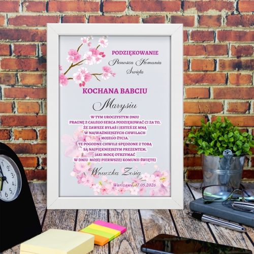 Podziękowanie dla babci ramka pamiątka Pierwszej Komunii Świętej