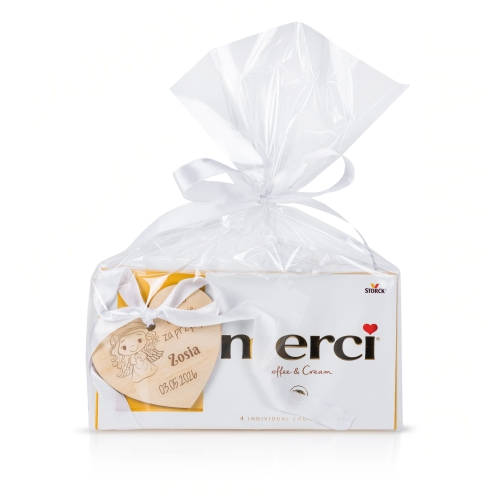 Czekolada Merci z sercem PODZIĘKOWANIE DLA GOŚCI KOMUNIA