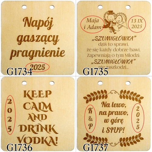 ZAWIESZKA ŚLUBNA kwadrat wesele ślub grawer