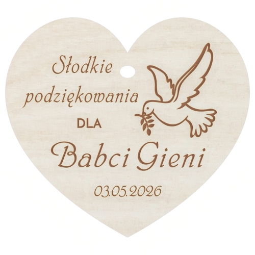Prezent na komunię czekoladki Merci z grawerem dla Babci