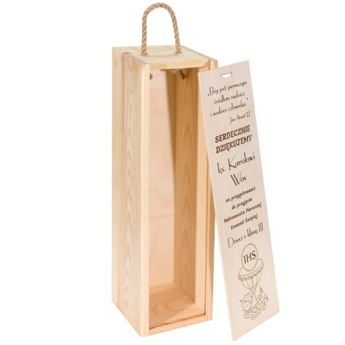 SKRZYNKA NA WINO podziękowania dla Księdza Komunia