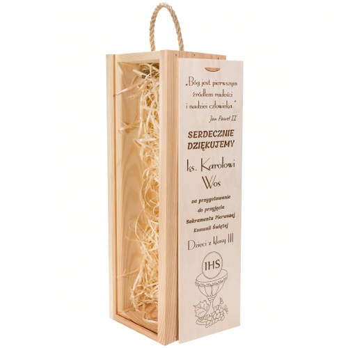 SKRZYNKA NA WINO podziękowania dla Księdza Komunia