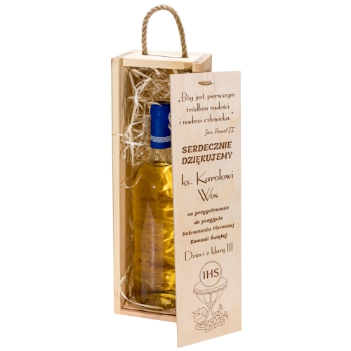 SKRZYNKA NA WINO podziękowania dla Księdza Komunia