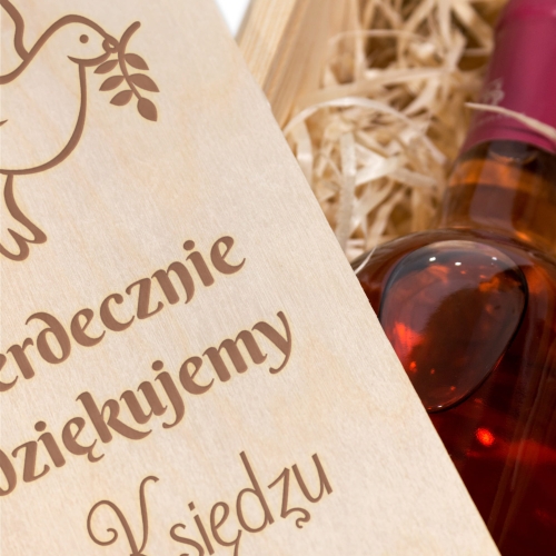 podziękowania dla księdza Komunia SKRZYNKA NA WINO