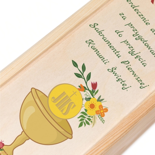 Skrzynka na wino PODZIĘKOWANIA dla księdza KOMUNIA