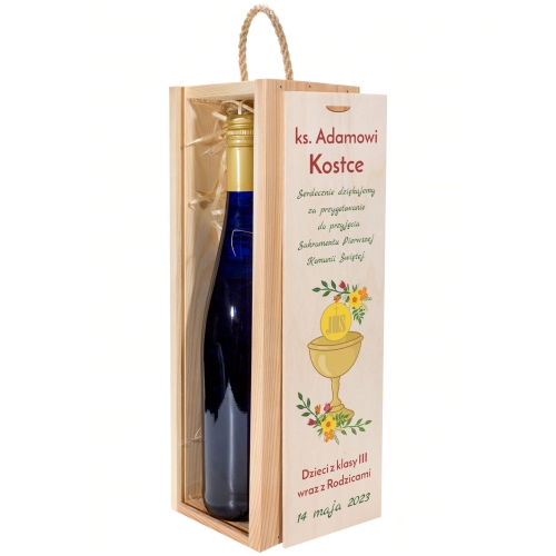 Skrzynka na wino PODZIĘKOWANIA dla księdza KOMUNIA