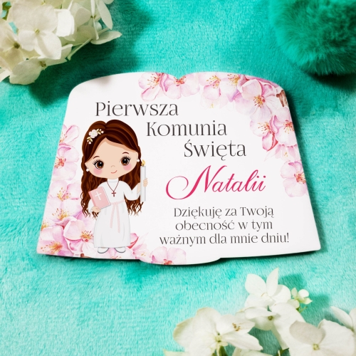 MAGNESY KOMUNIA prezenty dla gości komunijnych księga nadruk