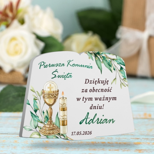 Podziękowania dla gości komunia z imieniem dziecka