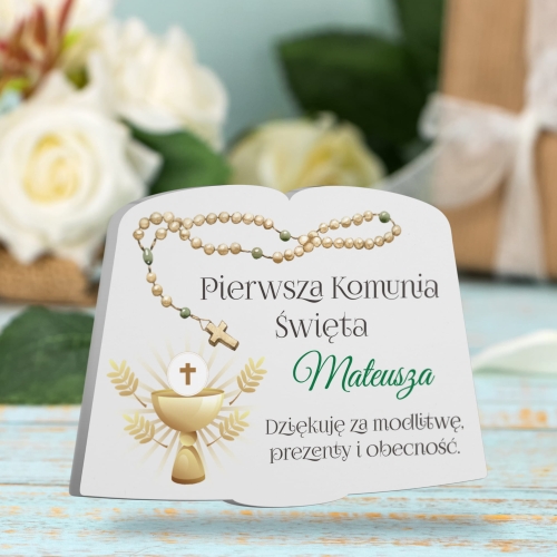 Podziękowania na komunię świętą imię dziecka i data