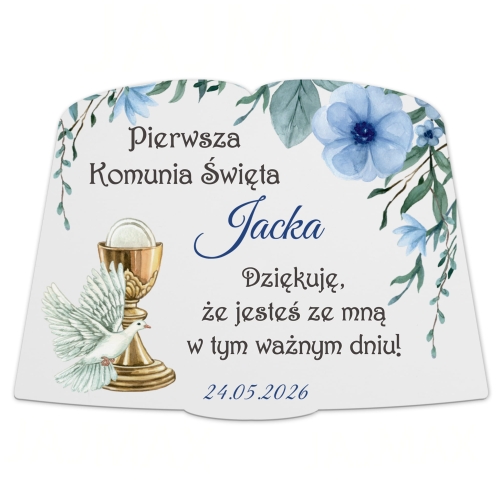 Podziękowania dla gości komunia z imieniem i datą