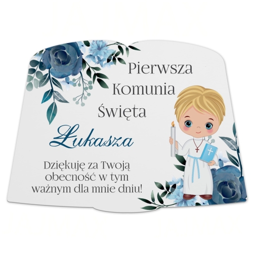 Podziękowania dla gości Pierwsza Komunia Święta z imieniem
