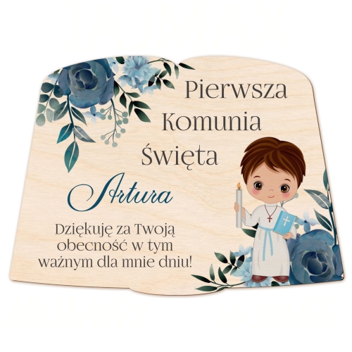 Podziękowania komunia dla gości imię dziecka podziękowania