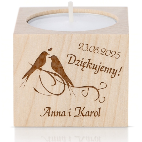 Świecznik PODZIĘKOWANIA DLA GOŚCI na ślub wesele grawer