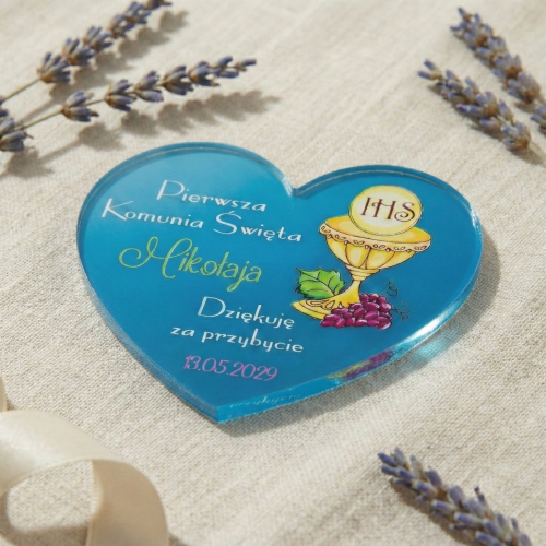 ORYGINALNE PODZIĘKOWANIA DLA GOŚCI KOMUNIA magnes lustro serce