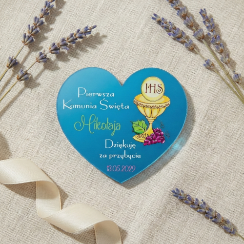 ORYGINALNE PODZIĘKOWANIA DLA GOŚCI KOMUNIA magnes lustro serce