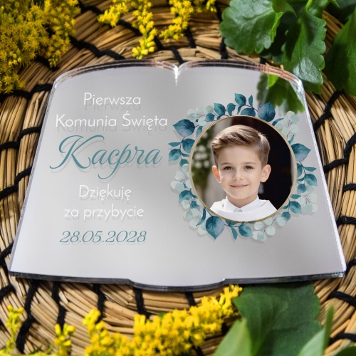 FOTO MAGNES KSIĘGA SREBRNE LUSTRO upominki dla gości komunia