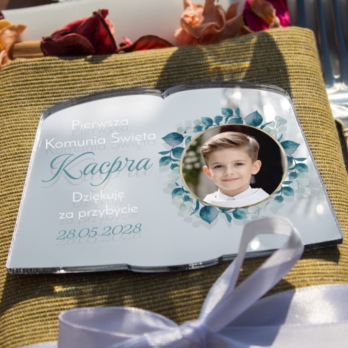 FOTO MAGNES KSIĘGA SREBRNE LUSTRO upominki dla gości komunia