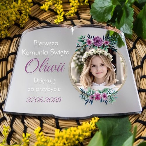 SREBRNE LUSTRO upominki dla gości komunia FOTO MAGNES KSIĘGA