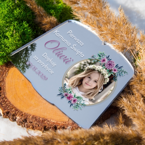 SREBRNE LUSTRO upominki dla gości komunia FOTO MAGNES KSIĘGA