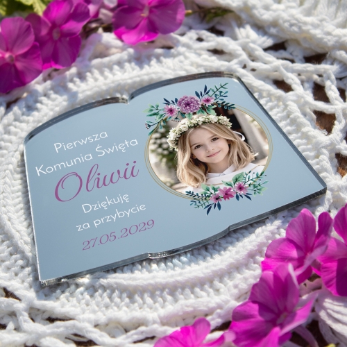 SREBRNE LUSTRO upominki dla gości komunia FOTO MAGNES KSIĘGA