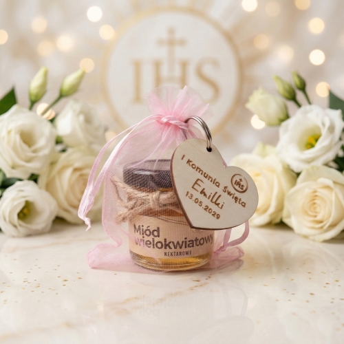 MIODZIK i BRELOCZEK SERCE podziękowania dla gości Komunia