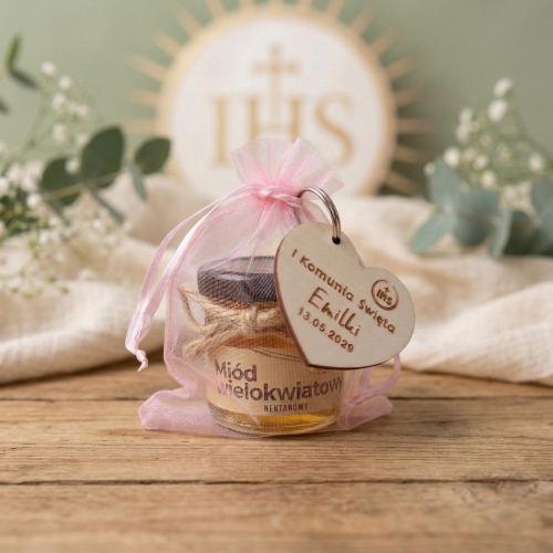 MIODZIK i BRELOCZEK SERCE podziękowania dla gości Komunia