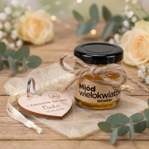 MIODZIK i BRELOCZEK SERCE podziękowania dla gości Komunia