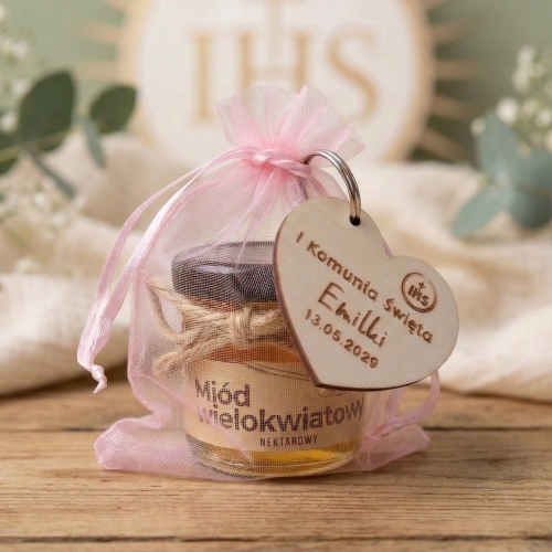 MIODZIK i BRELOCZEK SERCE podziękowania dla gości Komunia