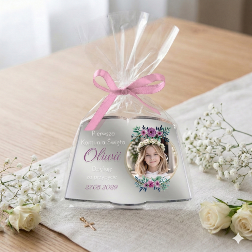 SREBRNE LUSTRO upominki dla gości komunia FOTO MAGNES KSIĘGA