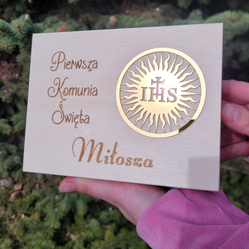 Pamiątka Pierwszej Komunii Świętej pudełko na pieniądze komunia