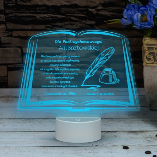 Statuetka led księga PODZIĘKOWANIA DLA NAUCZYCIELA grawer