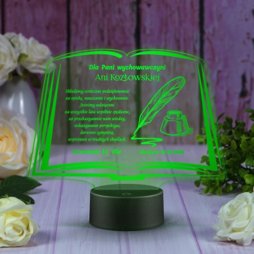 Statuetka led księga PODZIĘKOWANIA DLA NAUCZYCIELA grawer