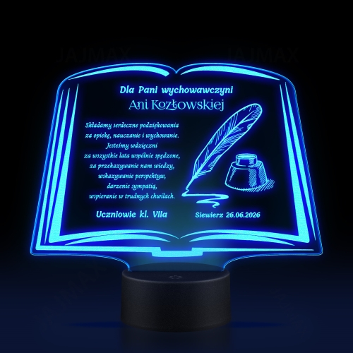 Statuetka led księga PODZIĘKOWANIA DLA NAUCZYCIELA grawer