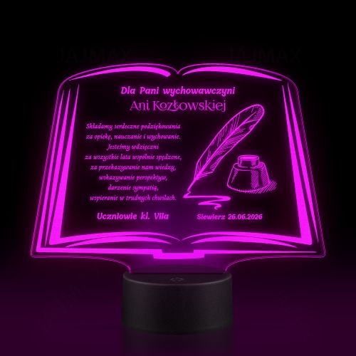 Statuetka led księga PODZIĘKOWANIA DLA NAUCZYCIELA grawer