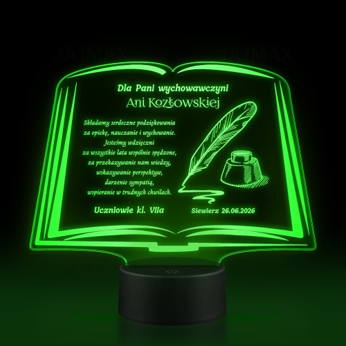 Statuetka led księga PODZIĘKOWANIA DLA NAUCZYCIELA grawer