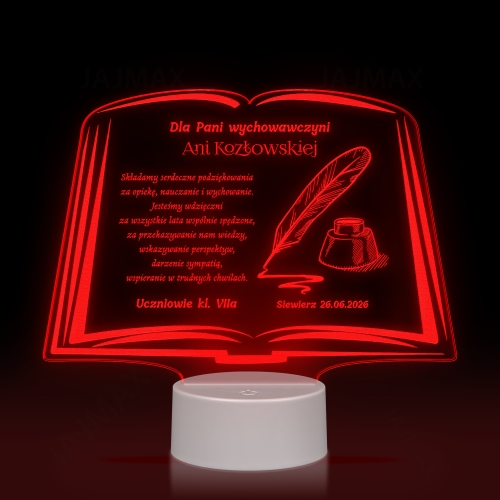 Statuetka led księga PODZIĘKOWANIA DLA NAUCZYCIELA grawer