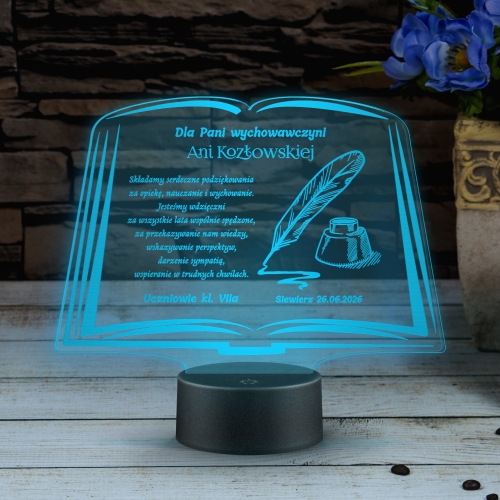 Statuetka led księga PODZIĘKOWANIA DLA NAUCZYCIELA grawer