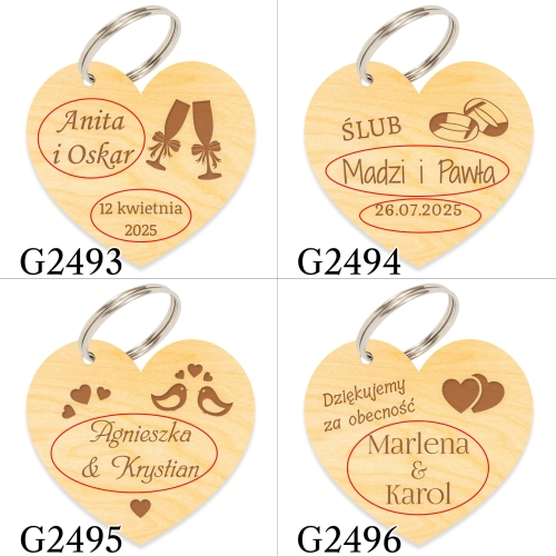 Brelok PODZIĘKOWANIA DLA GOŚCI na ślub grawer