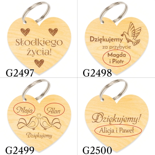 Brelok PODZIĘKOWANIA DLA GOŚCI na ślub grawer