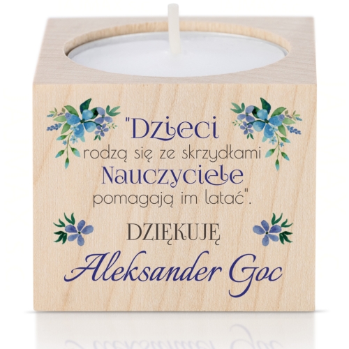 ŚWIECZNIK upominki dla nauczyciela z dedykacją nadruk