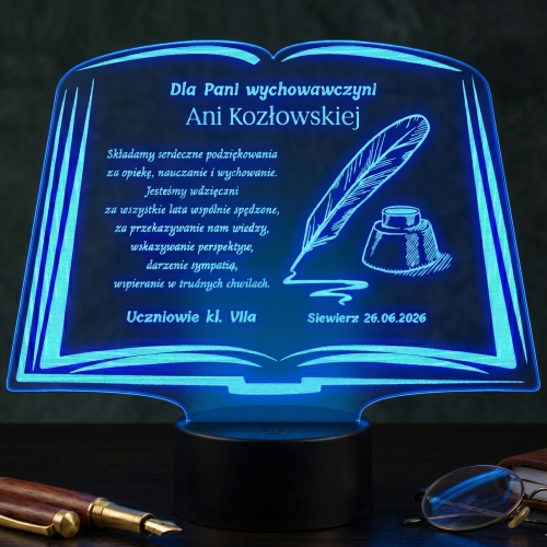 Statuetka led księga PODZIĘKOWANIA DLA NAUCZYCIELA grawer