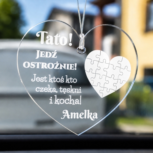 ORYGINALNY PREZENT NA DZIEŃ OJCA zawieszka do samochodu grawer