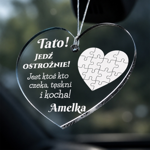 ORYGINALNY PREZENT NA DZIEŃ OJCA zawieszka do samochodu grawer